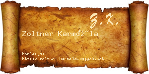 Zoltner Karméla névjegykártya